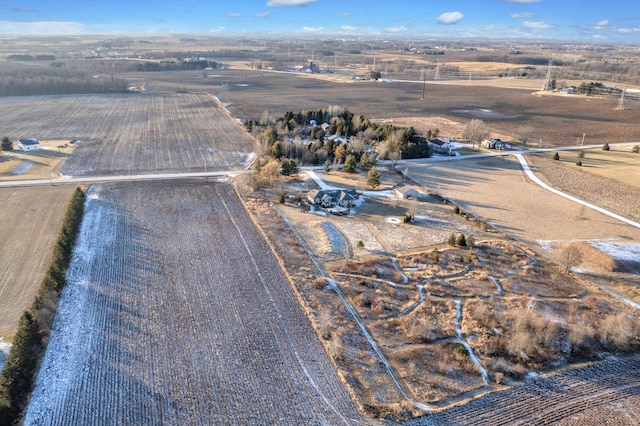 drone / aerial view with a rural view