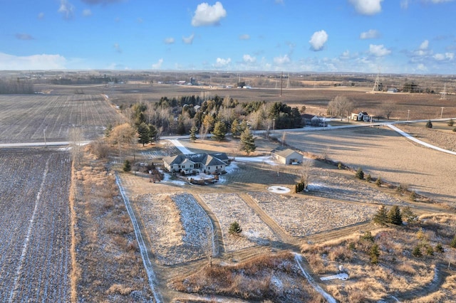 drone / aerial view featuring a rural view