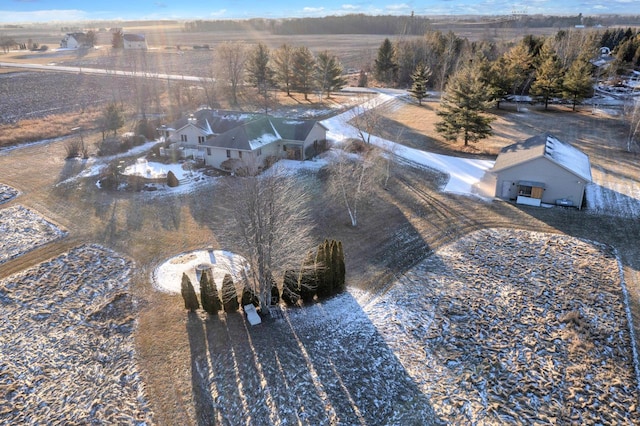 bird's eye view with a rural view