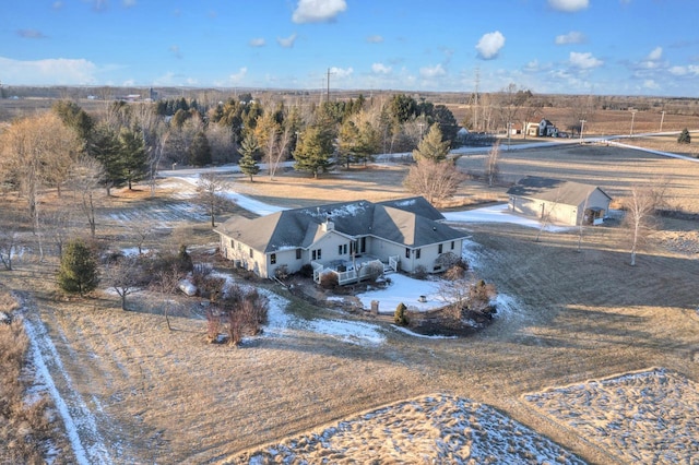 drone / aerial view with a rural view