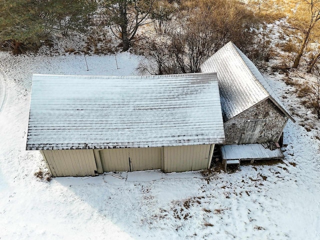 view of snowy aerial view