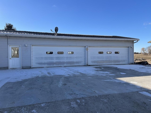 view of garage