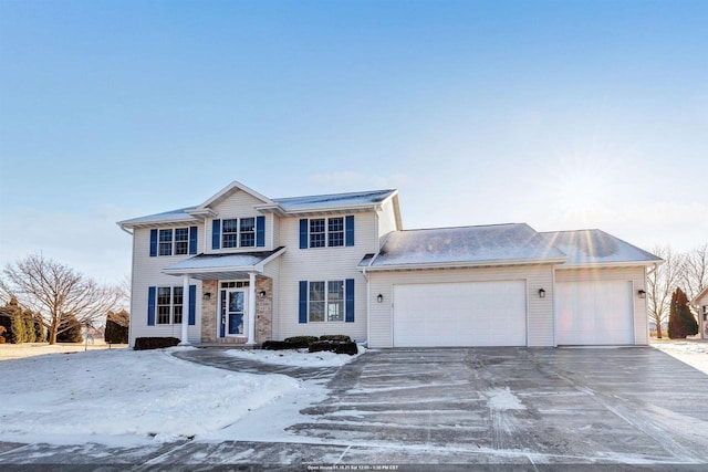 view of front facade with a garage