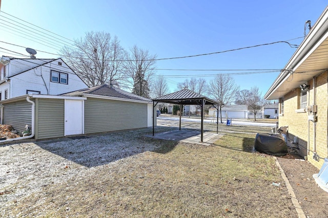 view of yard featuring a gazebo