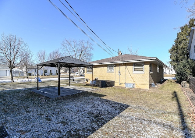 exterior space featuring a gazebo