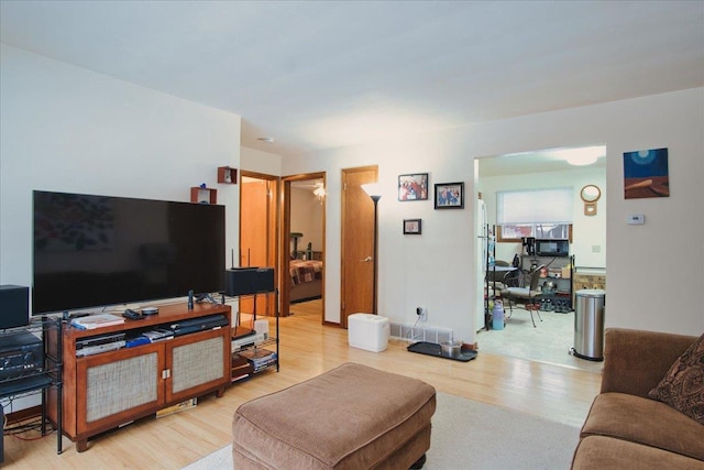 living room featuring light hardwood / wood-style floors