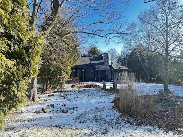 view of snowy exterior