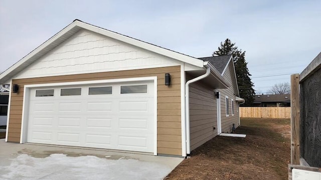 view of garage