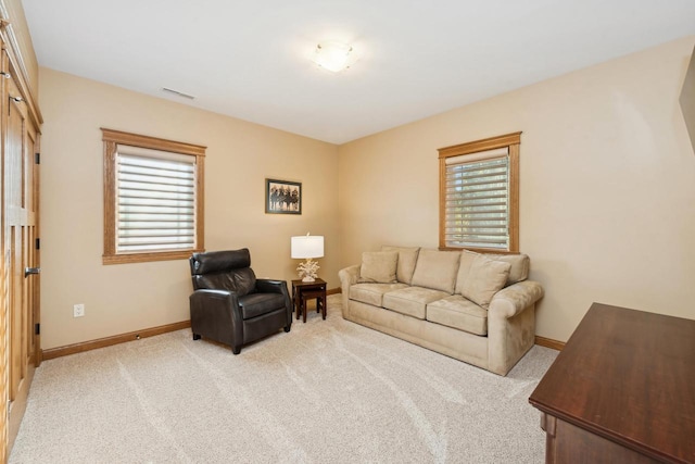 carpeted living room with plenty of natural light