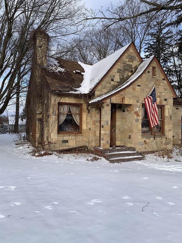 view of snowy exterior