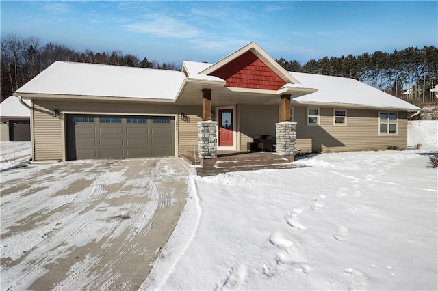 view of front of home featuring a garage