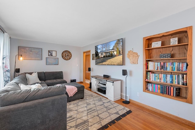 living room featuring light hardwood / wood-style floors