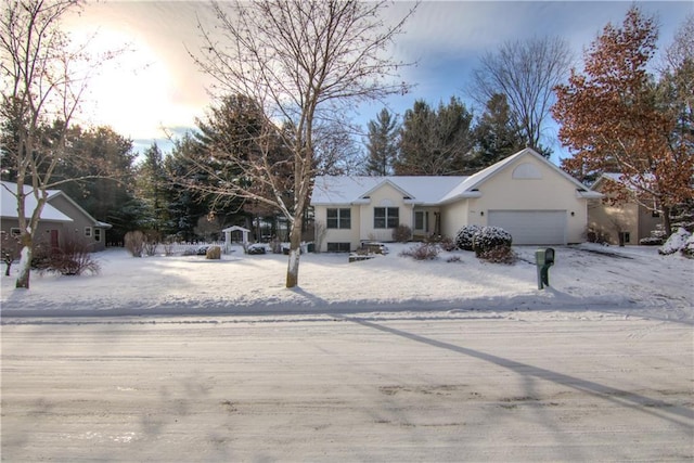 single story home with a garage