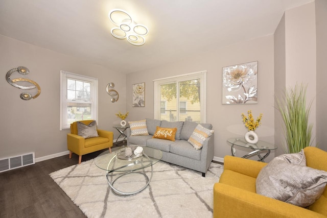 living room featuring hardwood / wood-style floors