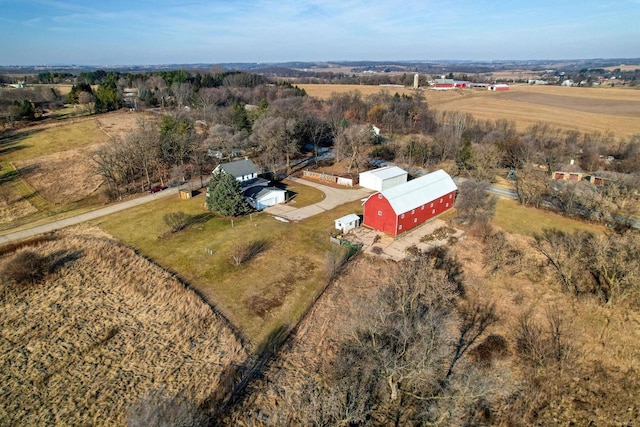 drone / aerial view featuring a rural view