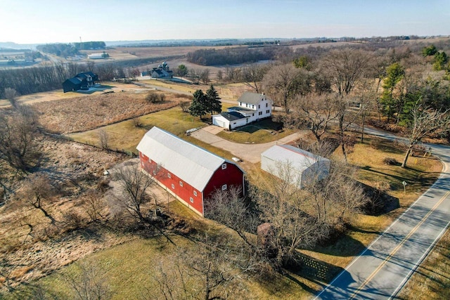 drone / aerial view with a rural view