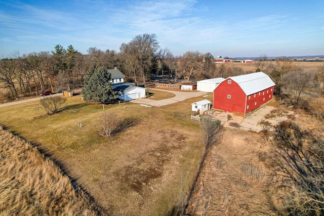 aerial view with a rural view