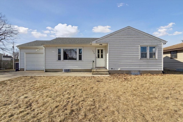 single story home featuring a garage