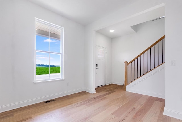 foyer featuring light wood-type flooring