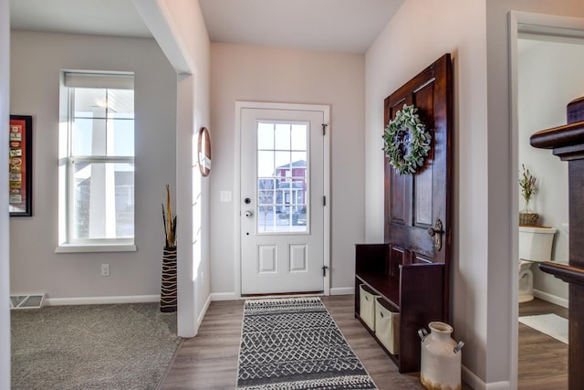 foyer featuring hardwood / wood-style flooring