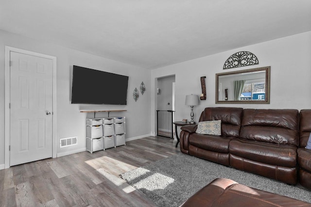 living room featuring hardwood / wood-style flooring