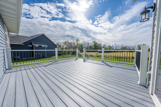 deck with a lawn