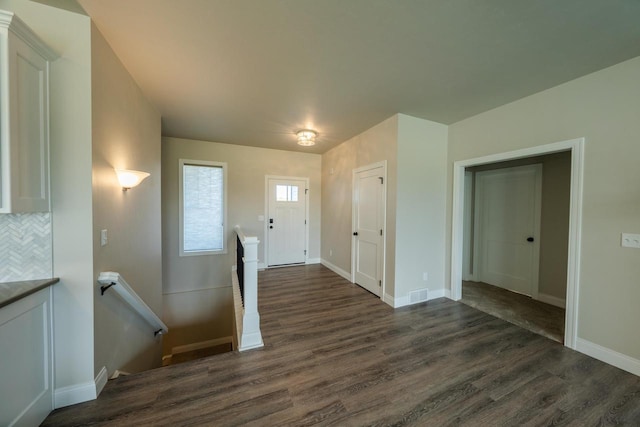 foyer featuring dark hardwood / wood-style flooring