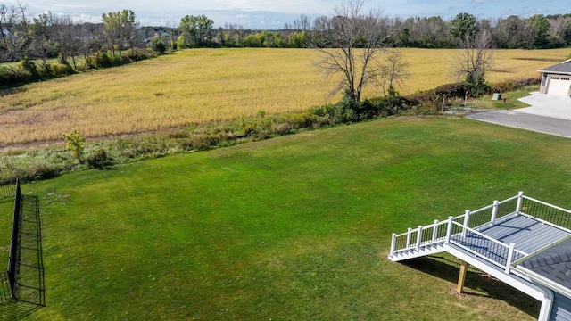 aerial view with a rural view