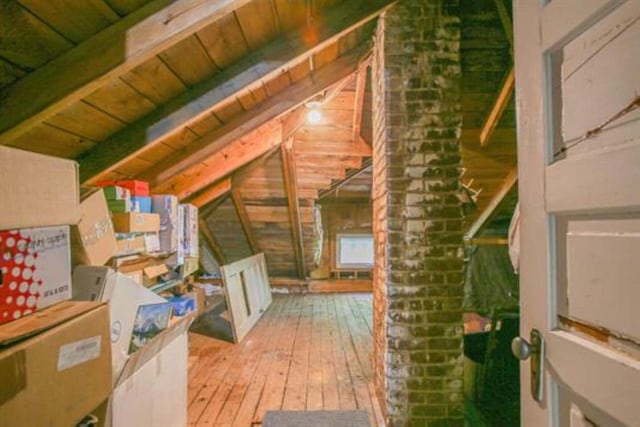 view of unfinished attic