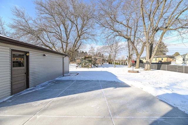 view of snowy yard