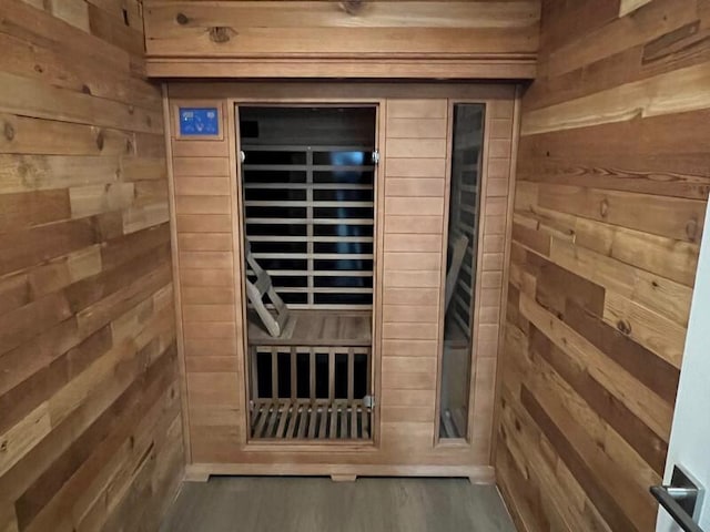 view of sauna