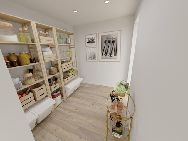 sitting room featuring light wood-type flooring