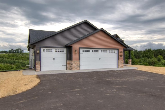 exterior space featuring a garage