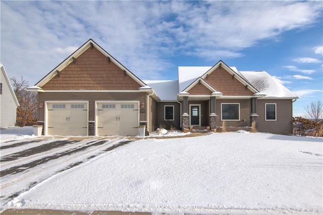 view of front of house with a garage