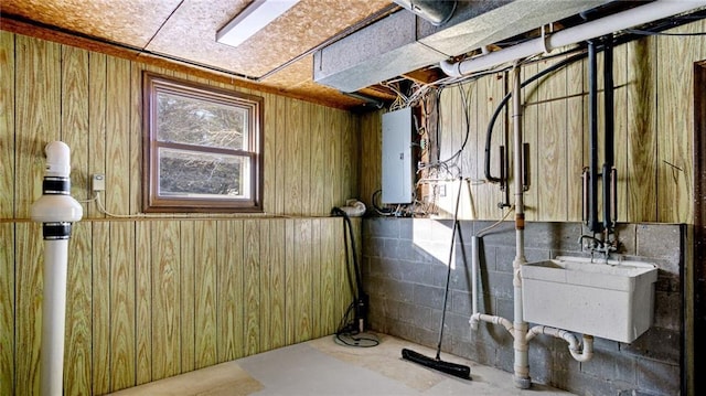 utilities with sink and electric panel