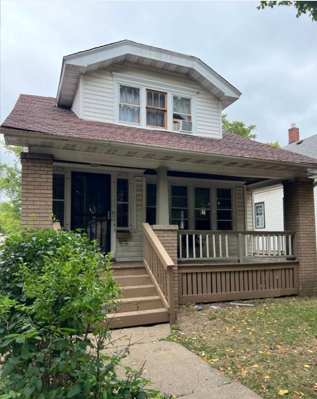 view of front of property with covered porch