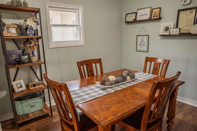 dining space featuring dark hardwood / wood-style flooring