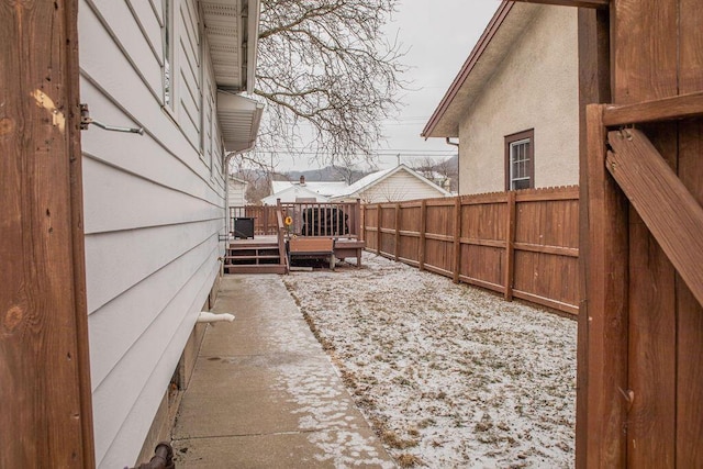 view of yard featuring a deck