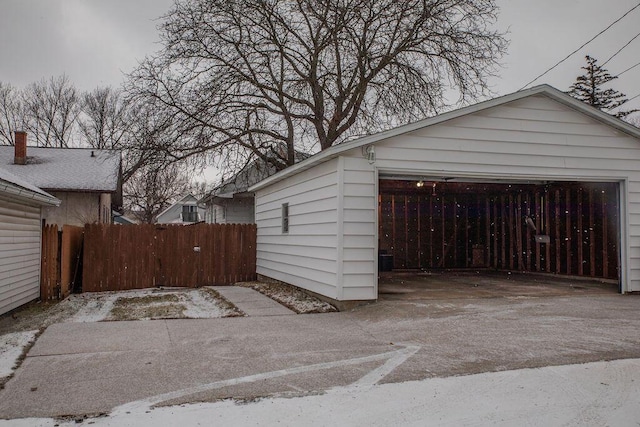 view of garage