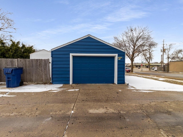 view of garage