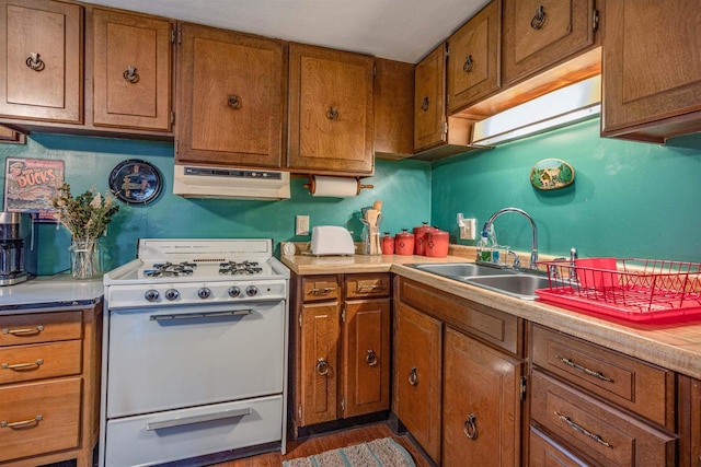 kitchen featuring sink and gas range gas stove