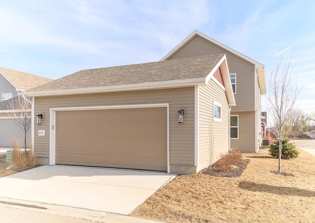 exterior space featuring a garage