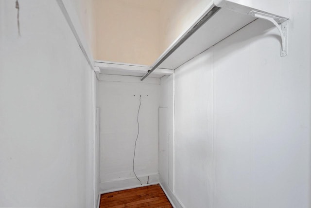 walk in closet featuring hardwood / wood-style floors