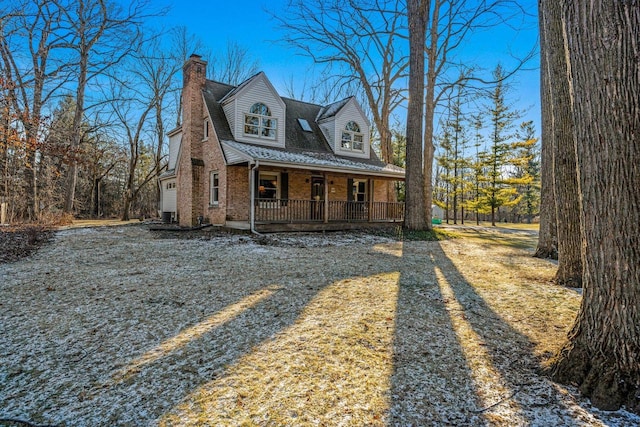 cape cod house with covered porch