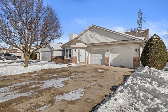 view of front of house with a garage