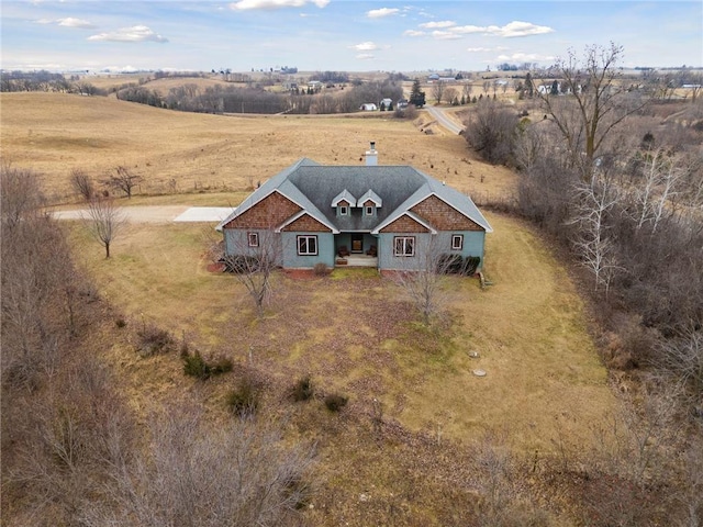 aerial view featuring a rural view