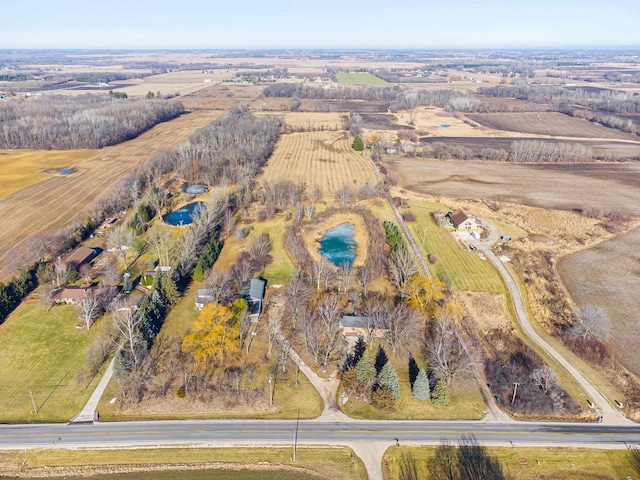 bird's eye view featuring a rural view