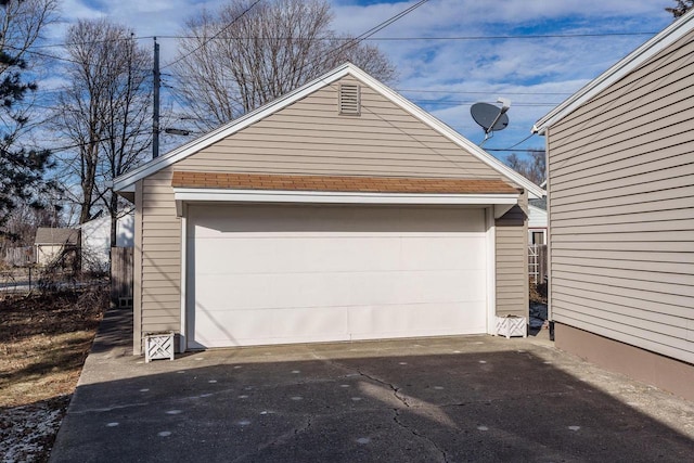 view of garage