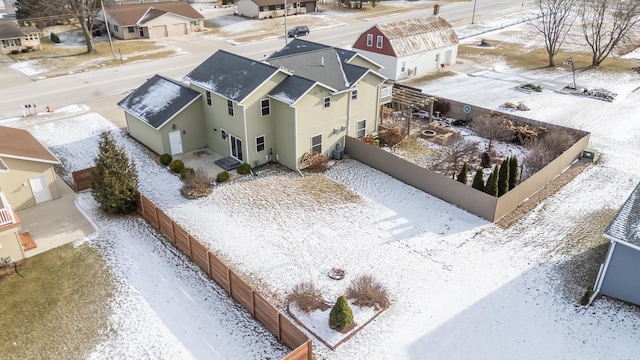 view of snowy aerial view