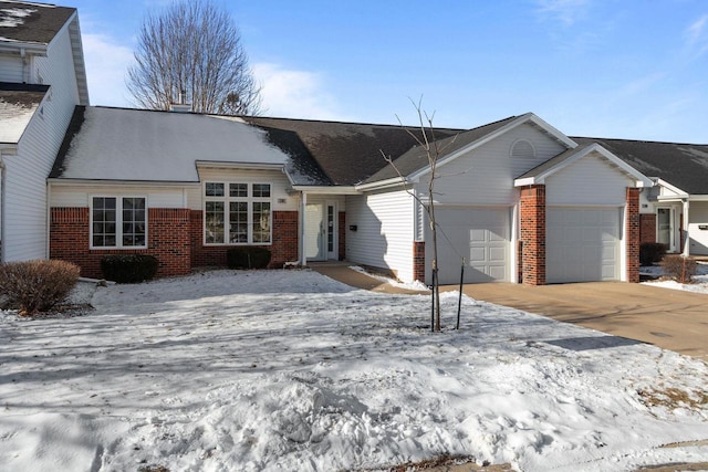 single story home with a garage